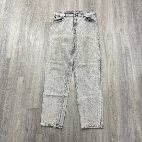 Vintage Levis 550 Jeans Men's 36x34 Gray Acid Wash 90s Western USA Made 1990s - Picture 1 of 10